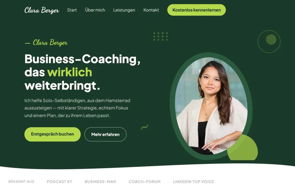 Mit Claude gebaute Coaching-Website