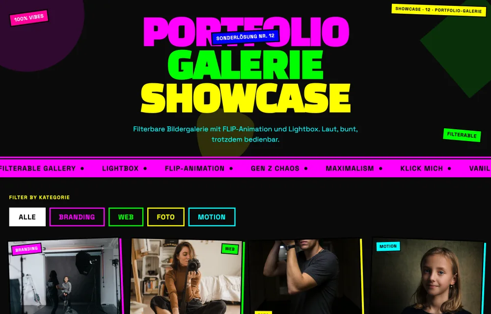 Mit Claude gebaute Portfolio-Galerie