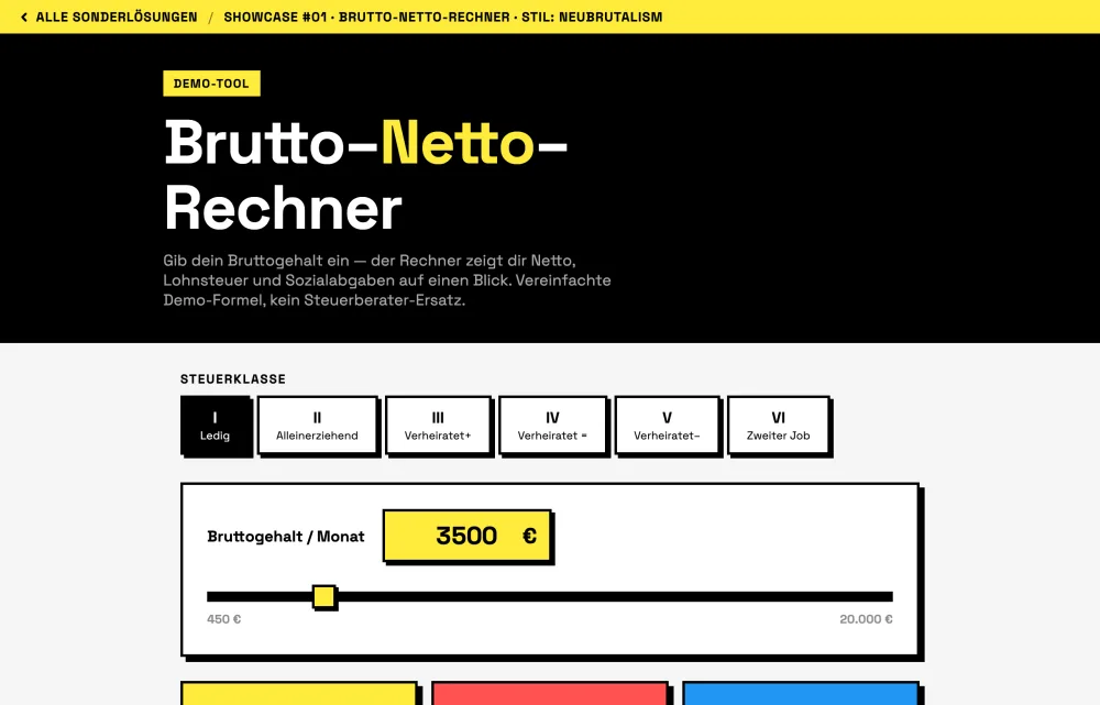Mit Claude gebauter Brutto-Netto-Rechner