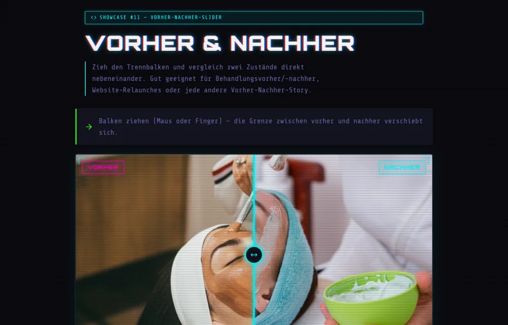 Mit Claude gebauter Vorher-Nachher-Slider